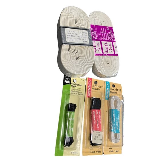 Elastic & Cord Assortment: Dritz Beading Cord Stretchrite Braided & Rubber for C - Picture 1 of 5